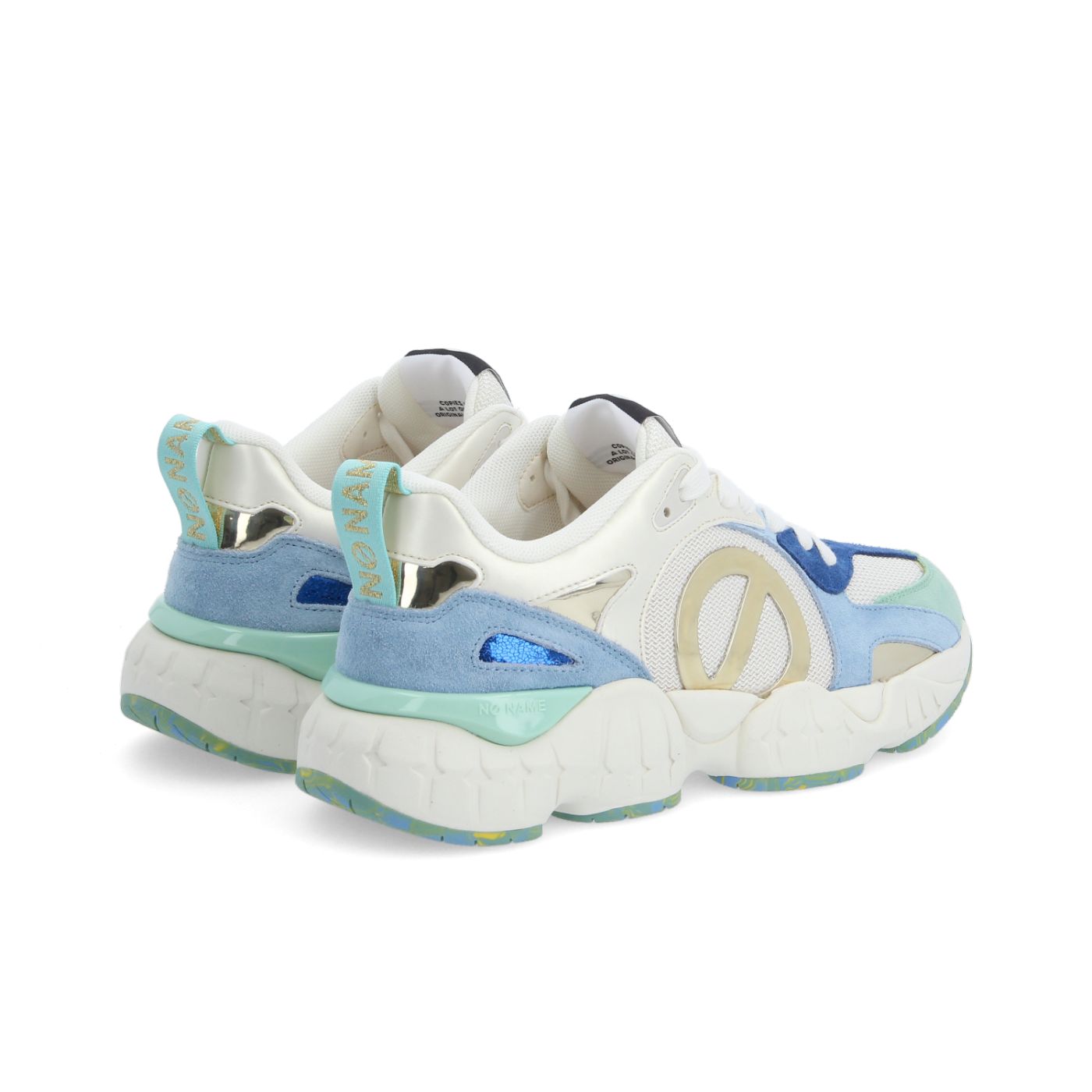 KRAZEE RUNNER W - KNIT/SDE/SDE - BLEU CIEL/VERT/DORE